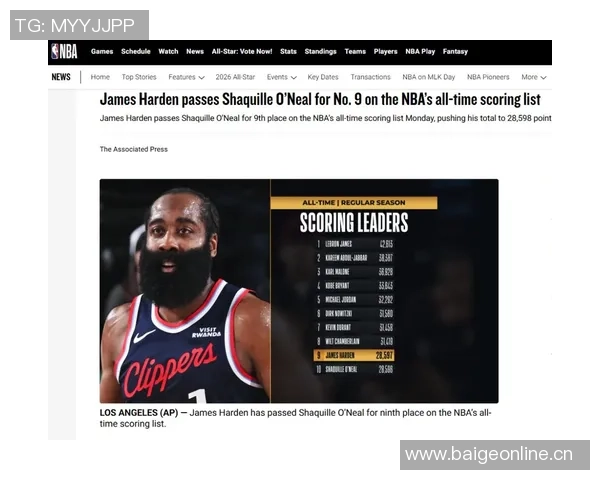 哈登透露KD与詹姆斯对话称两人得分排名持续上升